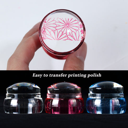 Transparent Silicone Nail Stamper with Scraper Set Gomaki