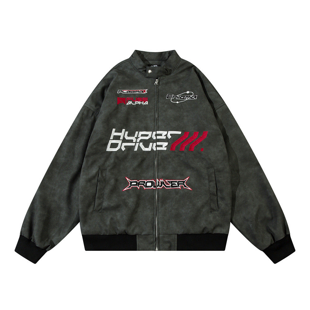 Unisex PU Leather Bomber Jacket Gomaki Shop