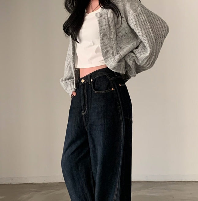 Women Knit Button Up Cardigan Gomaki