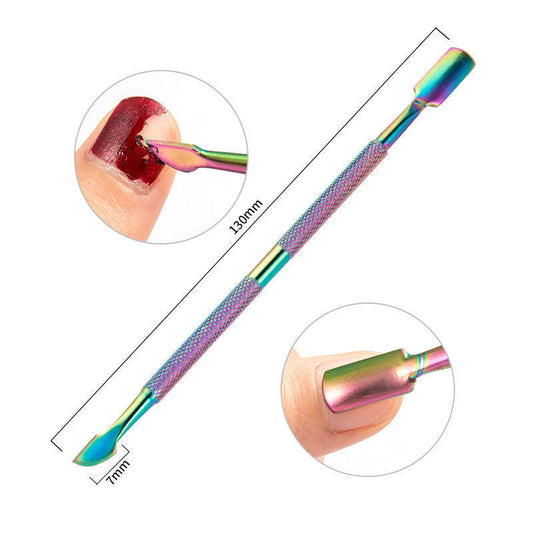 Professional Stainless Steel Cuticle Pusher And Nail Cleaner Gomaki