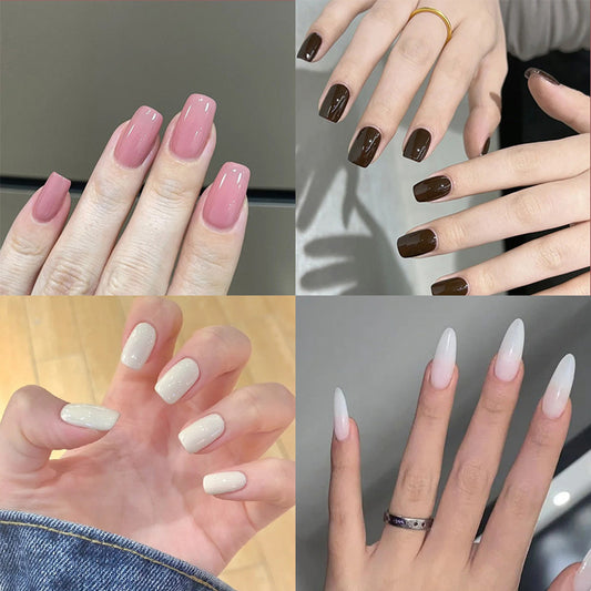Matte and Glossy Press On Nail Set Gomaki