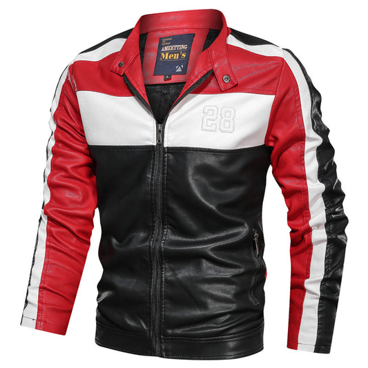 Men PU Leather Biker Style Gomaki