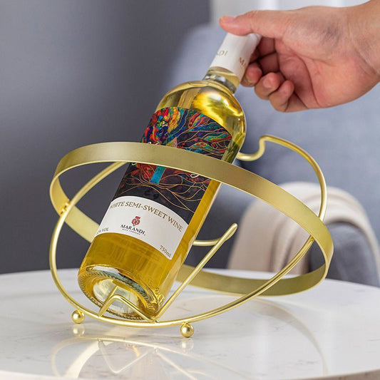 Modern Gold Metal Wine Bottle Holder Gomaki