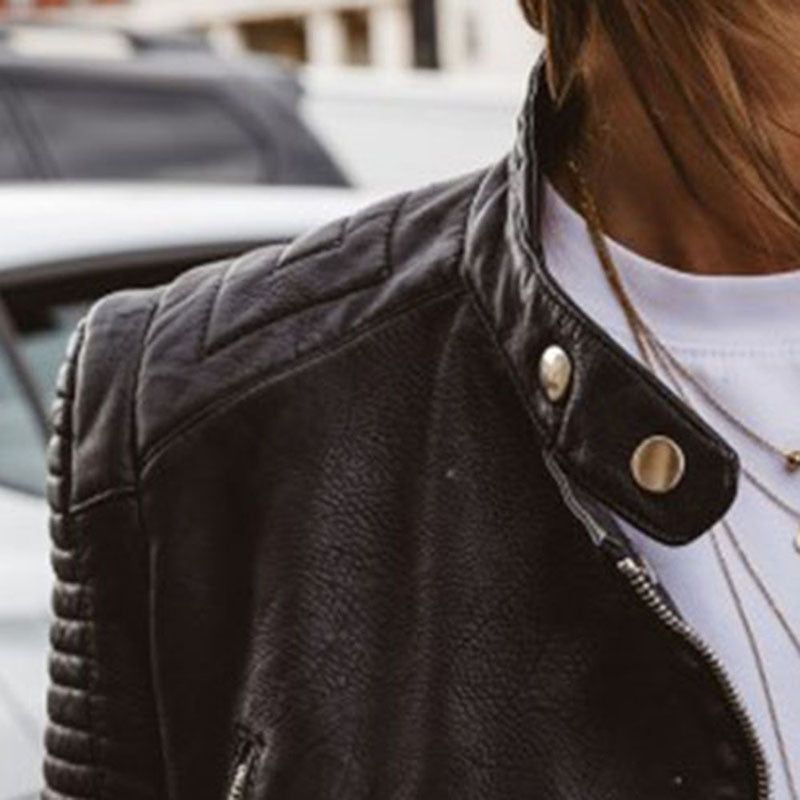 Classic Black Genuine Leather Biker Jacket Gomaki