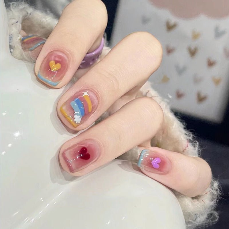 Elegant French Floral Press On Nails Gomaki