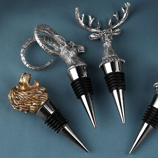 Luxury Animal Head Wine Bottle Stopper Set Gomaki
