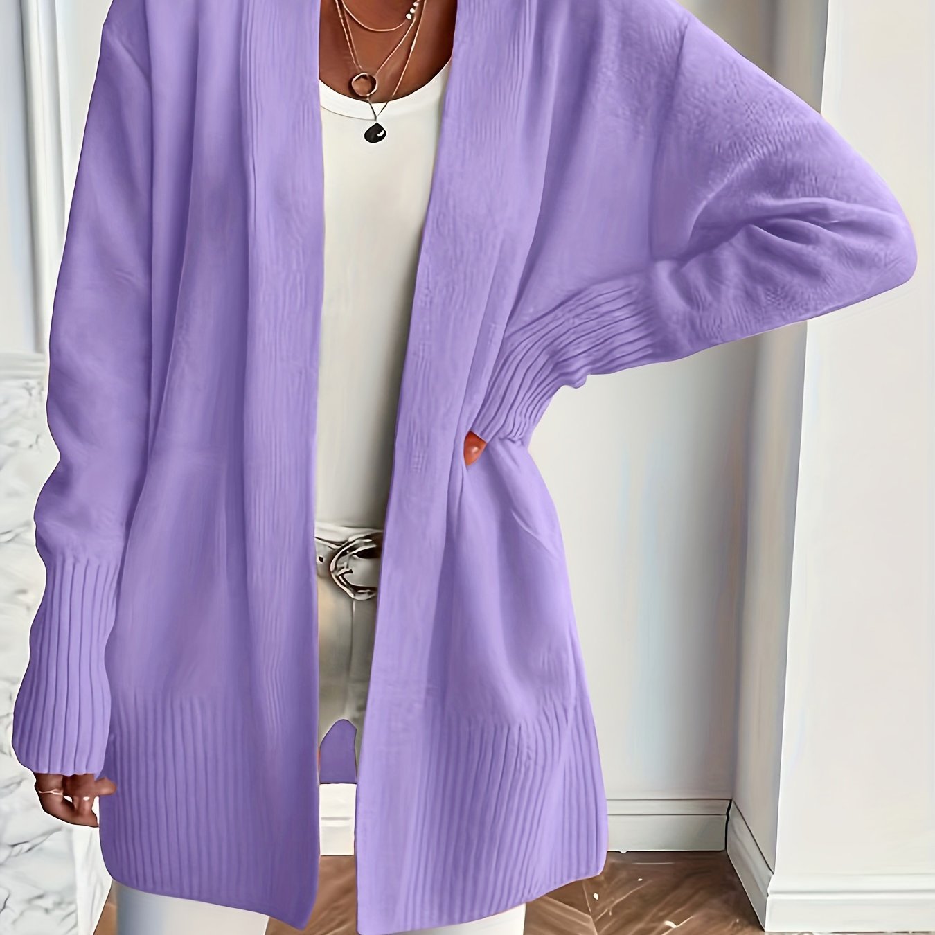 Women Long Knit Cardigan Gomaki