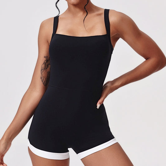 Women Square Neck Sleeveless Romper