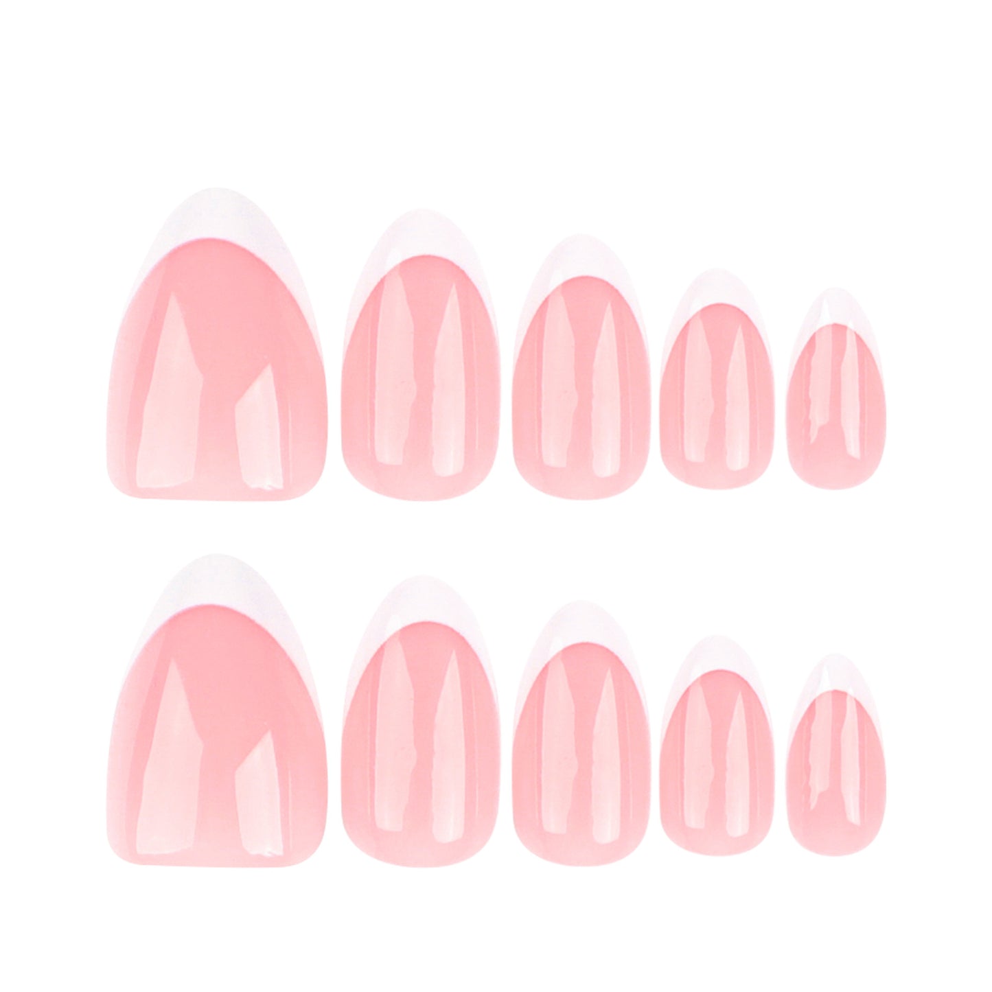 Elegant Oval French Tip Press On Nails Gomaki