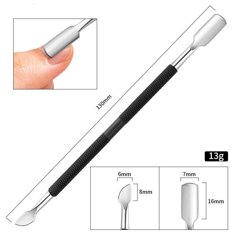 Professional Stainless Steel Cuticle Pusher And Nail Cleaner Gomaki