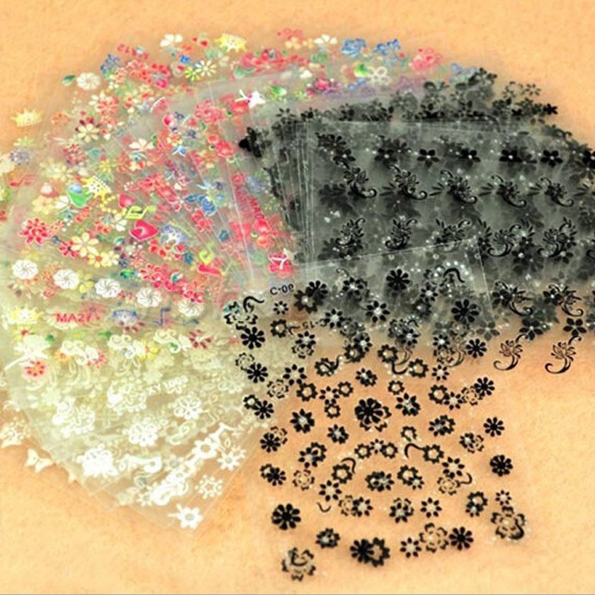 Floral Nail Art Stickers Set Gomaki