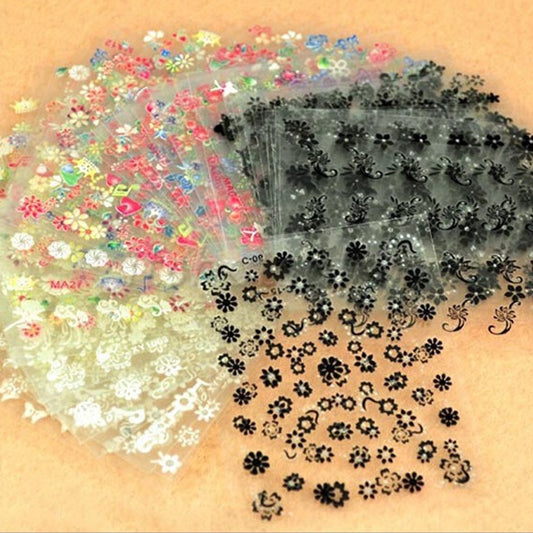 Floral Nail Art Stickers Set Gomaki