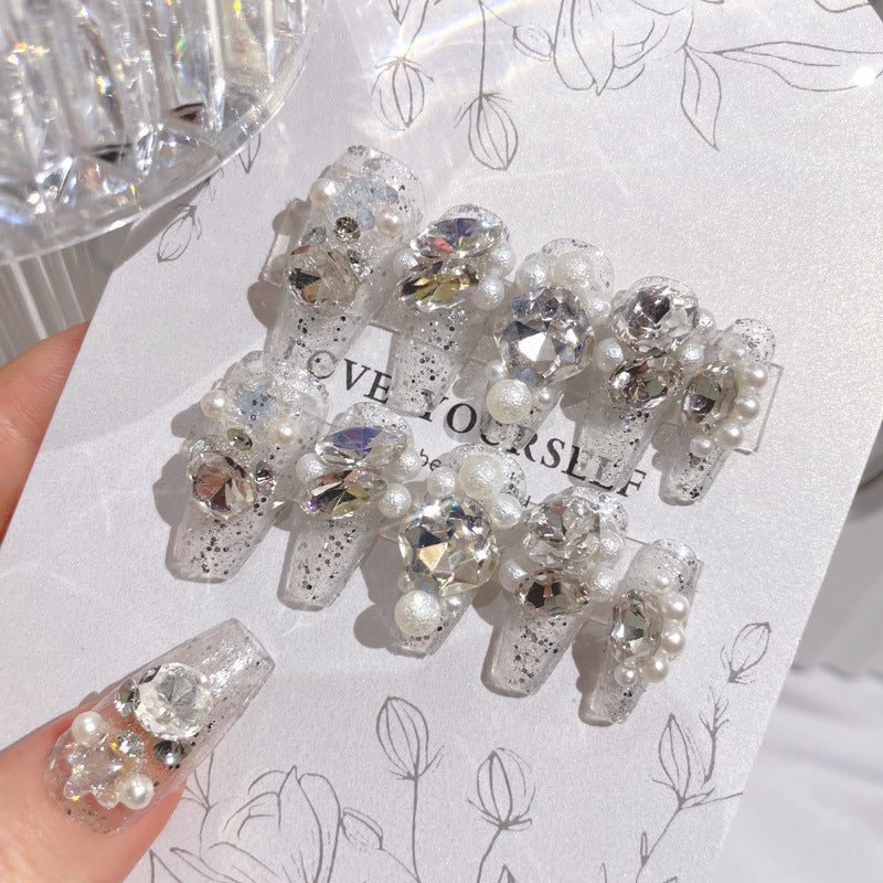 Luxury Crystal Rhinestone Press On Nails Gomaki