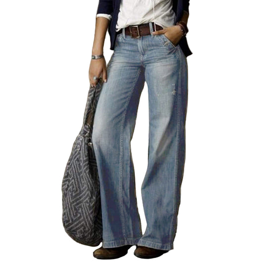 Women Wide Leg High Waist Jeans