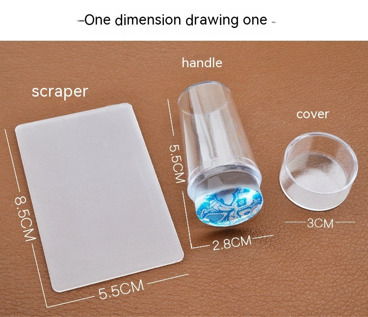 Transparent Silicone Nail Stamper with Protective Cover Gomaki