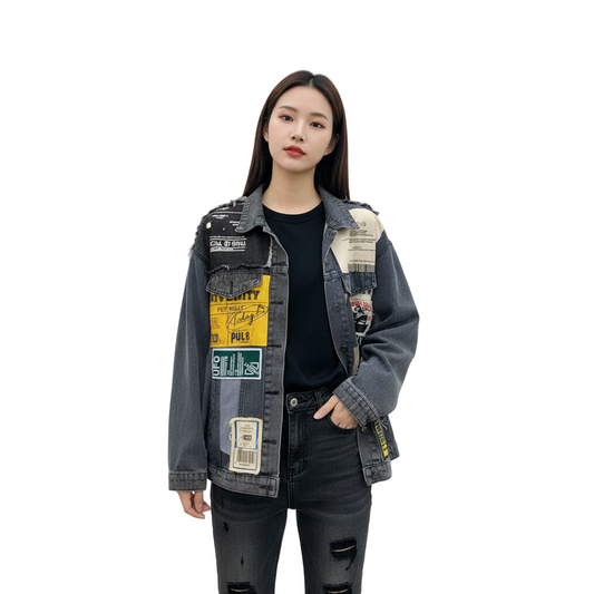 Patchwork Denim Jacket Gomaki