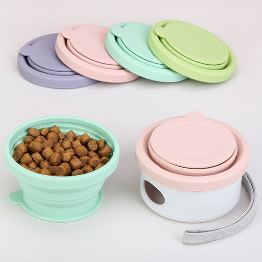 Collapsible Silicone Pet Bowl with Lid Gomaki