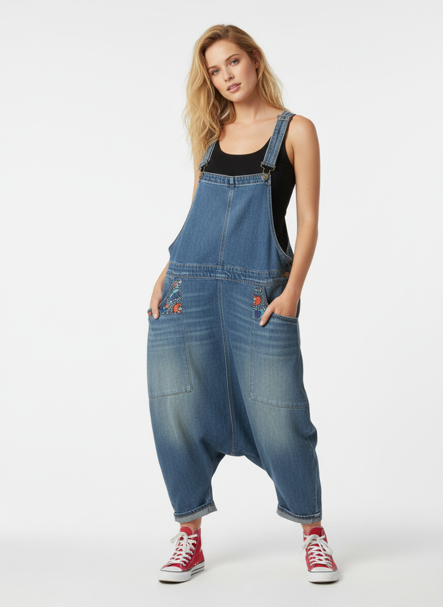 Denim Bib Pants Gomaki