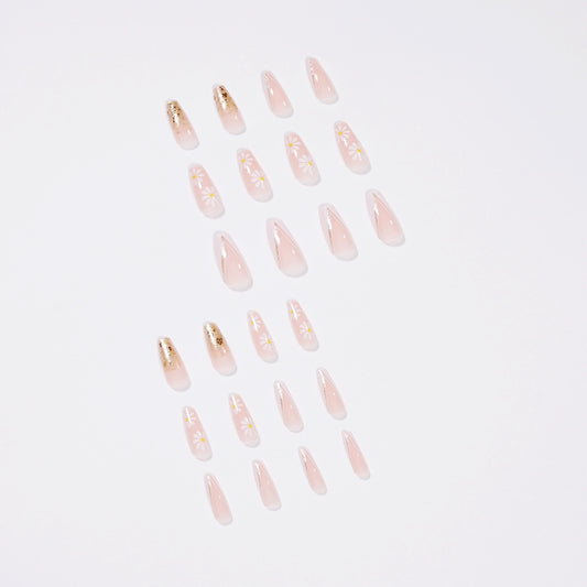 Daisy Floral French Nail Art Stickers Gomaki