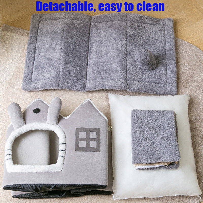 Cozy Plush Pet House Bed Gomaki