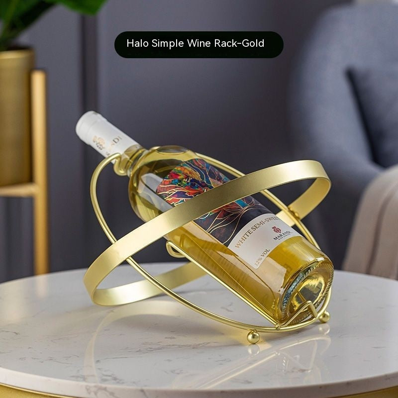 Modern Gold Metal Wine Bottle Holder Gomaki