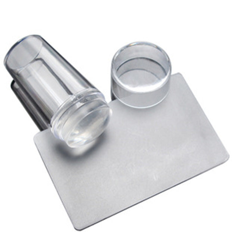 Transparent Silicone Nail Stamper with Protective Cover Gomaki