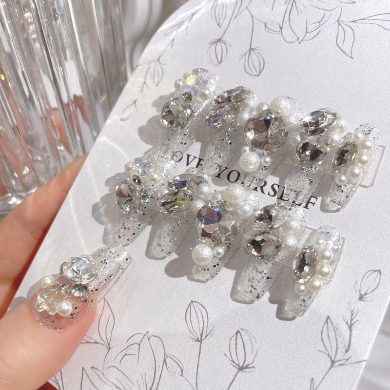 Luxury Crystal Rhinestone Press On Nails Gomaki