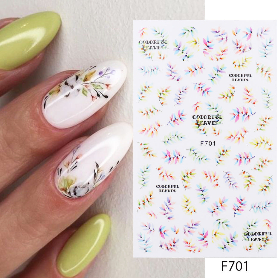 Tropical Leaf Nail Art Stickers Gomaki