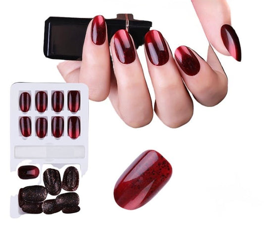 Elegant Short Square Press On Nails Reusable Stick Gomaki
