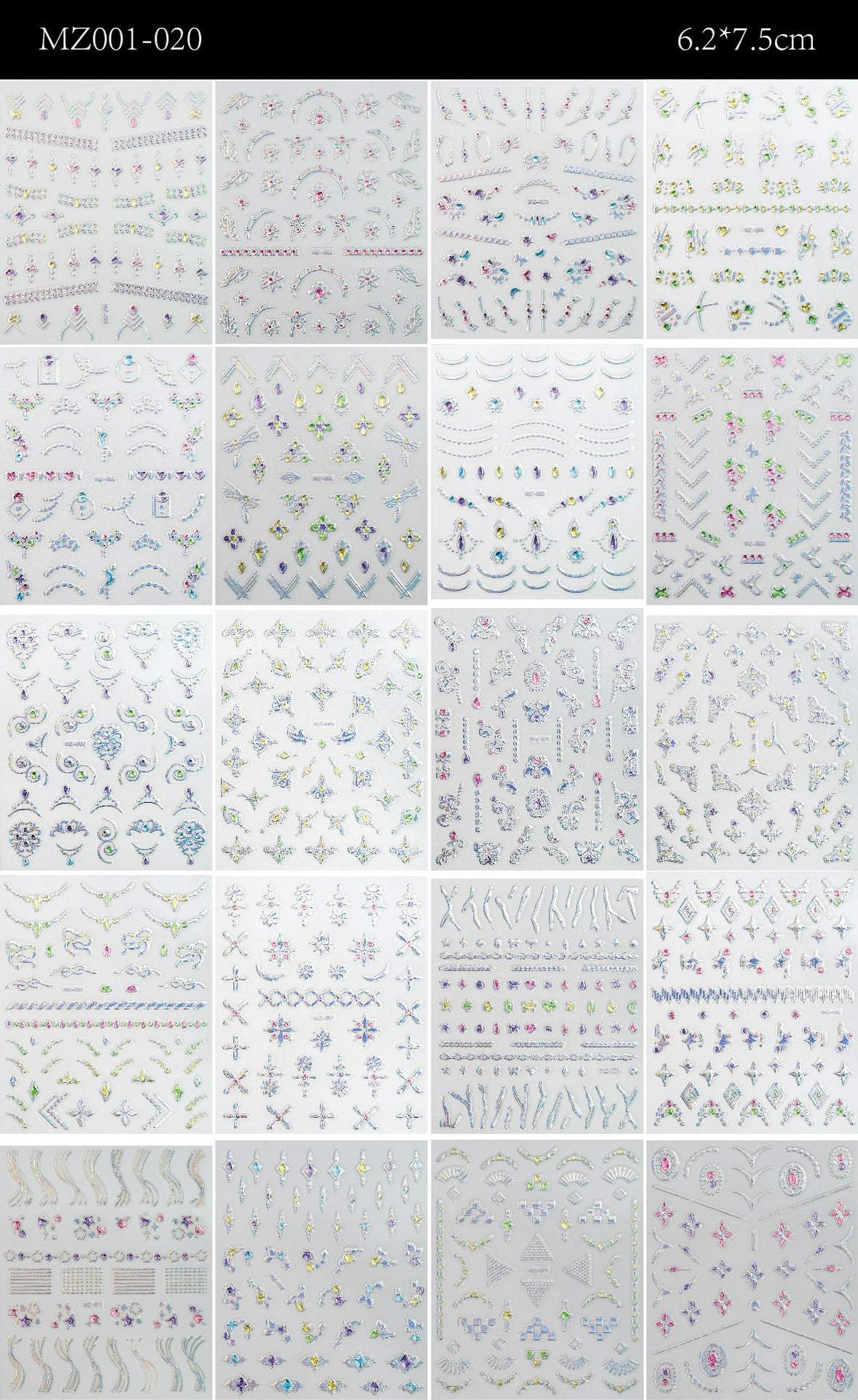 Floral Nail Art Stickers Set Gomaki