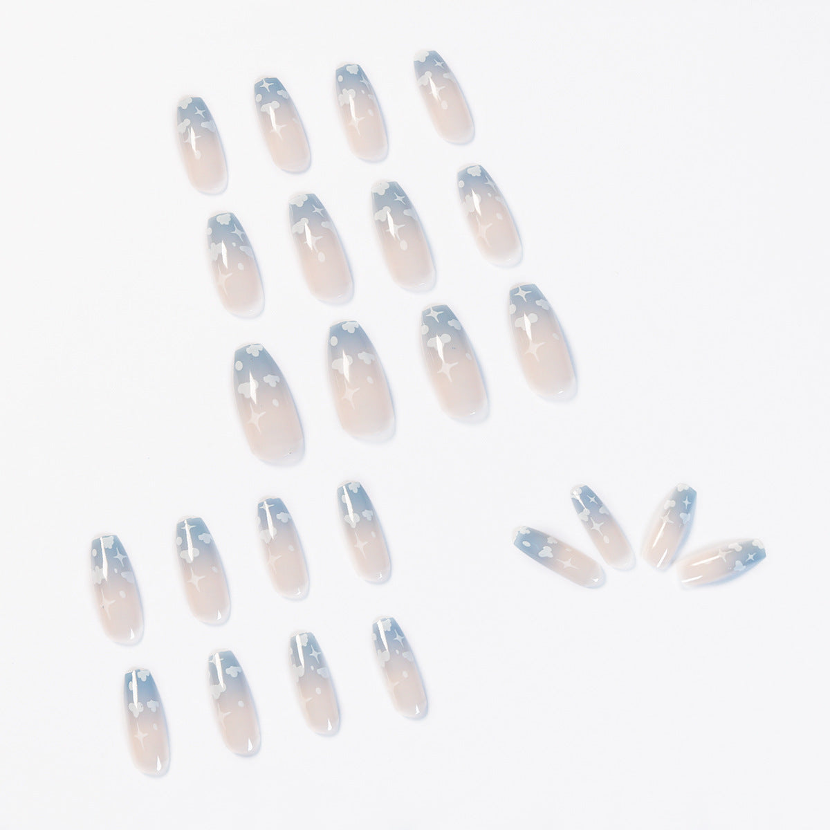 Colored Flame Press On Nails Gomaki