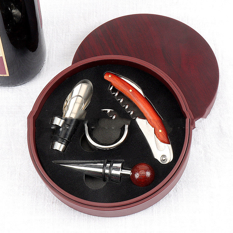 Luxury Round Wine Accessory Gift Set Gomaki