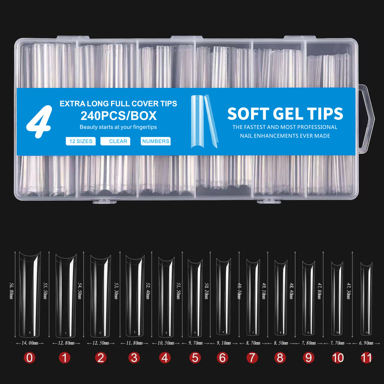 Extra Long Full Cover Soft Gel Nail Tips Gomaki
