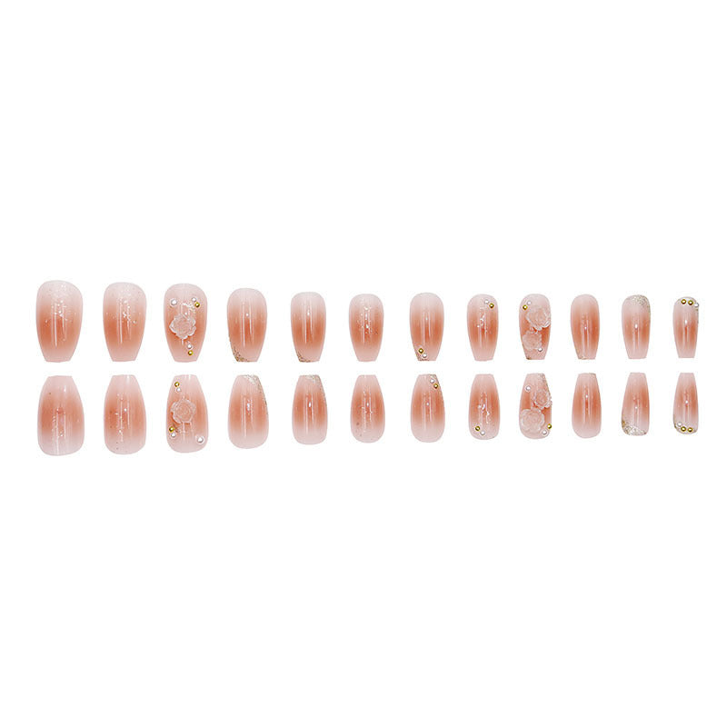 Pink Gradient Crystal Press On Nails Gomaki