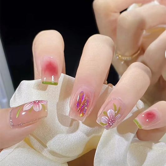 3D Floral Gradient Press On Nails Gomaki