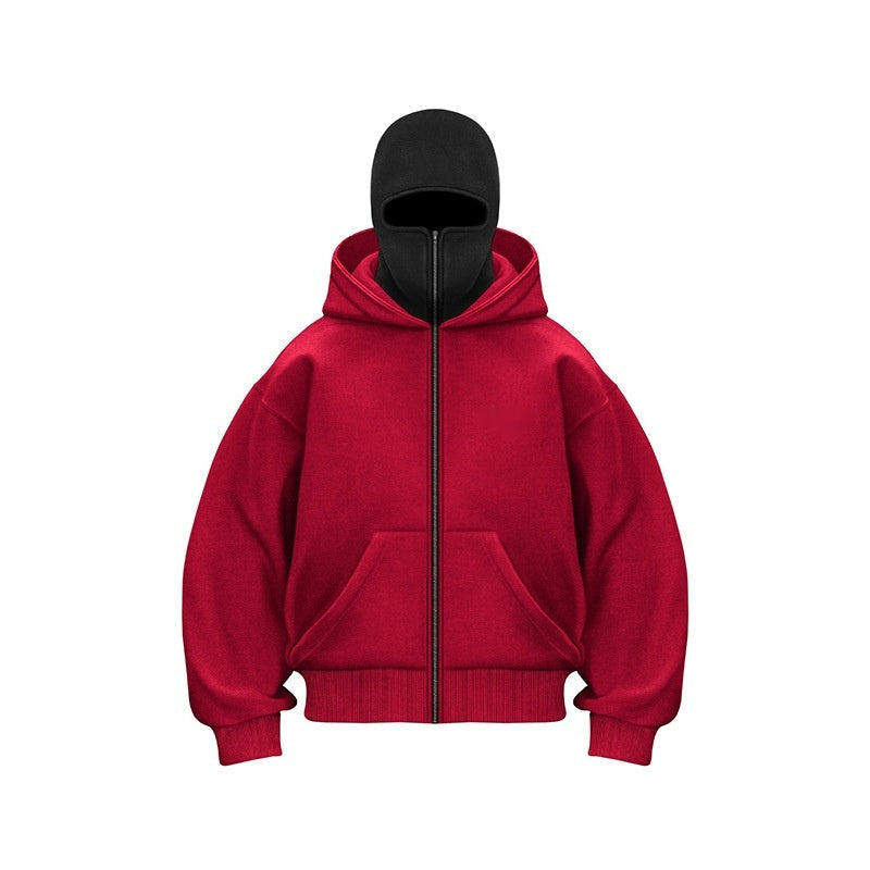 Unisex Full Zip Face Cover Oversized Hoodie Gomaki