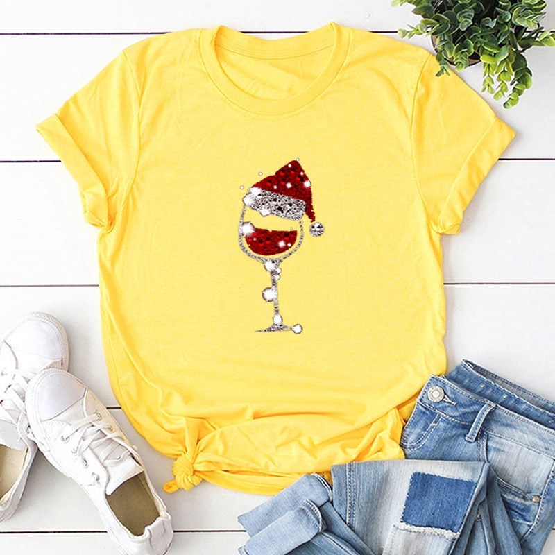 Christmas Wine Glass T Shirt Gomaki