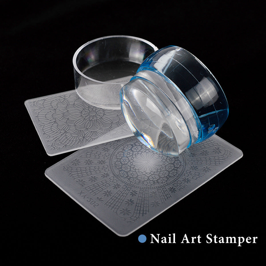 Transparent Silicone Nail Stamper with Scraper Set Gomaki