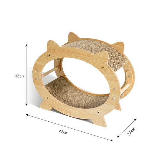 Gomaki Wooden Cat Scratching Post Eco Friendly Solid Wood