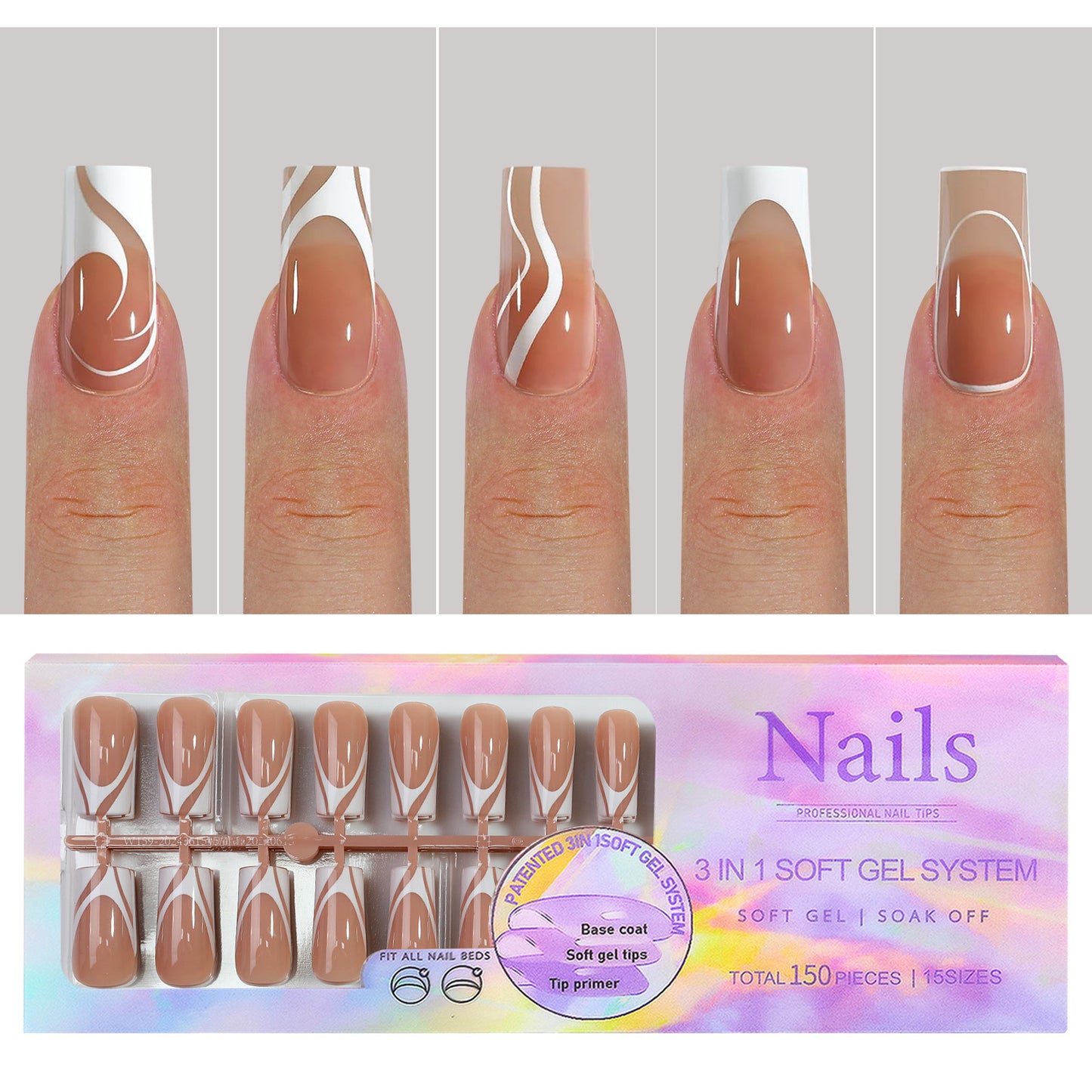 Manicure Wear Nail French Seamless Wear Nail Detachable Gomaki