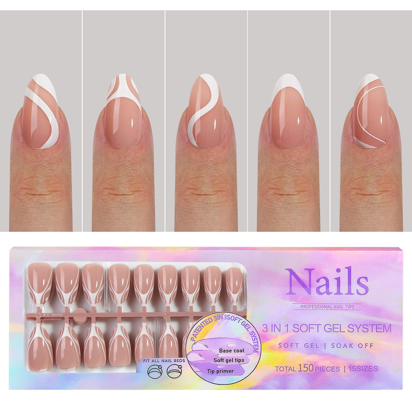 Manicure Wear Nail French Seamless Wear Nail Detachable Gomaki