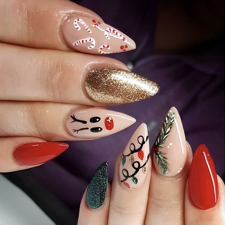 Christmas Press On Nails Set Gomaki