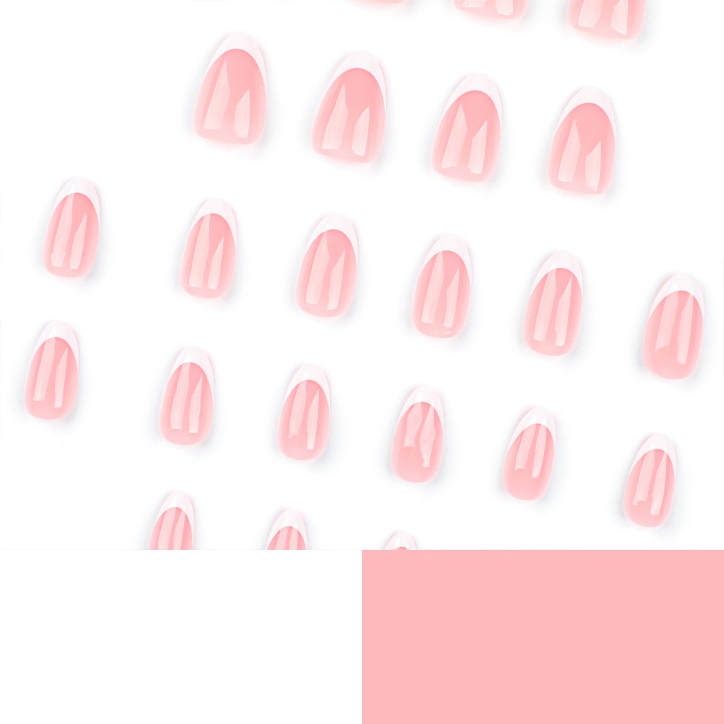 Elegant Oval French Tip Press On Nails Gomaki