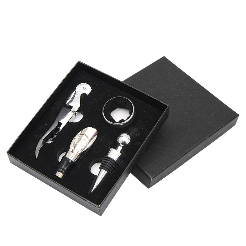 Four Piece Stainless Steel Wine Accessory Gift Set Gomaki
