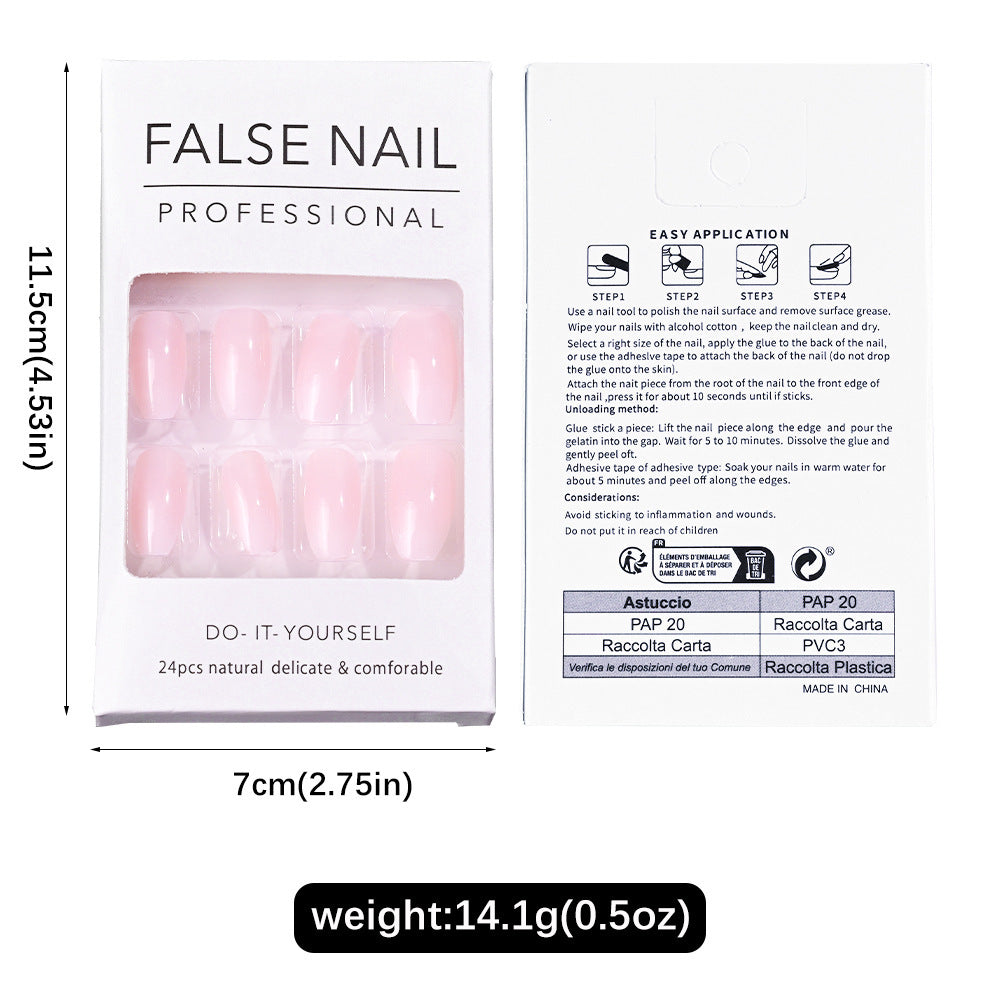 Natural Pink Gradient Press On Nails Gomaki