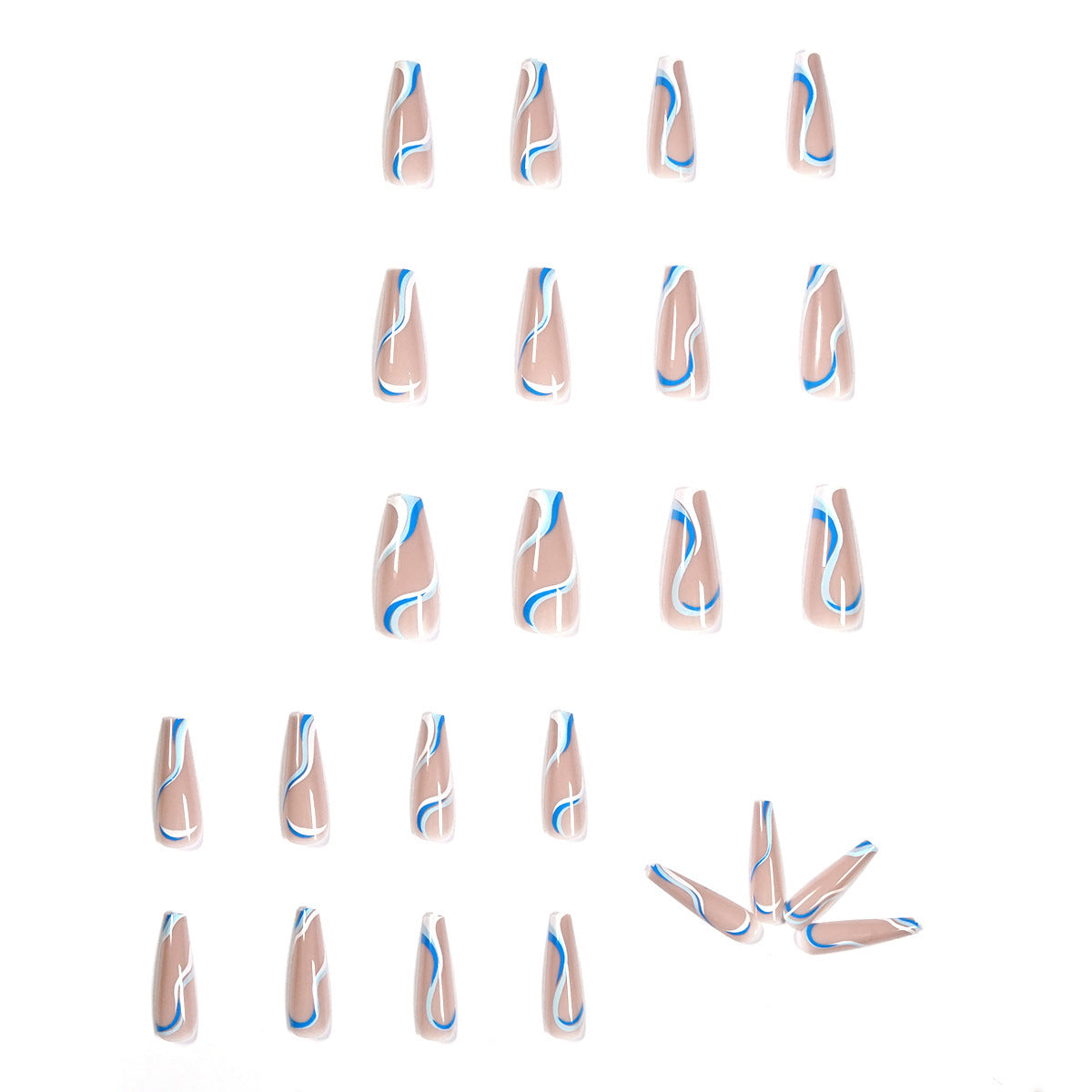 Colored Flame Press On Nails Gomaki