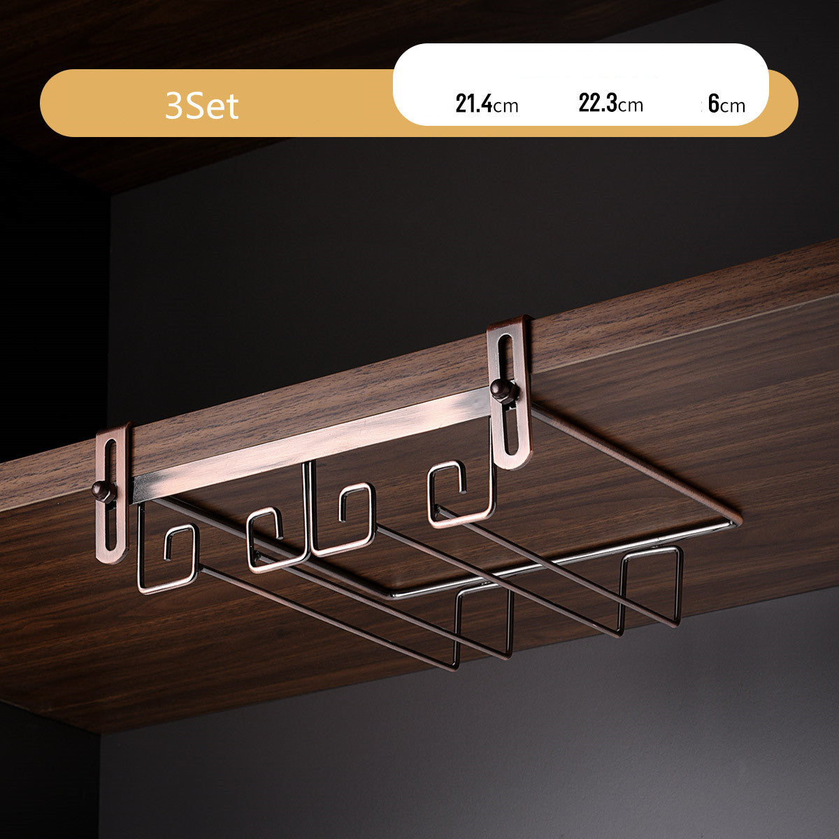 Luxury Gold Under Cabinet Wine Glass Rack Gomaki