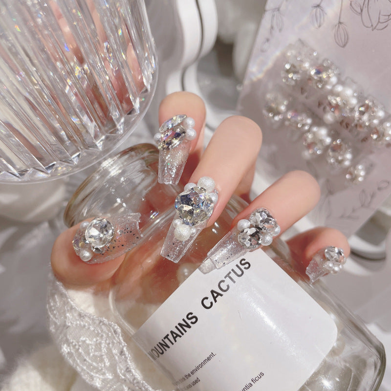 Luxury Crystal Rhinestone Press On Nails Gomaki