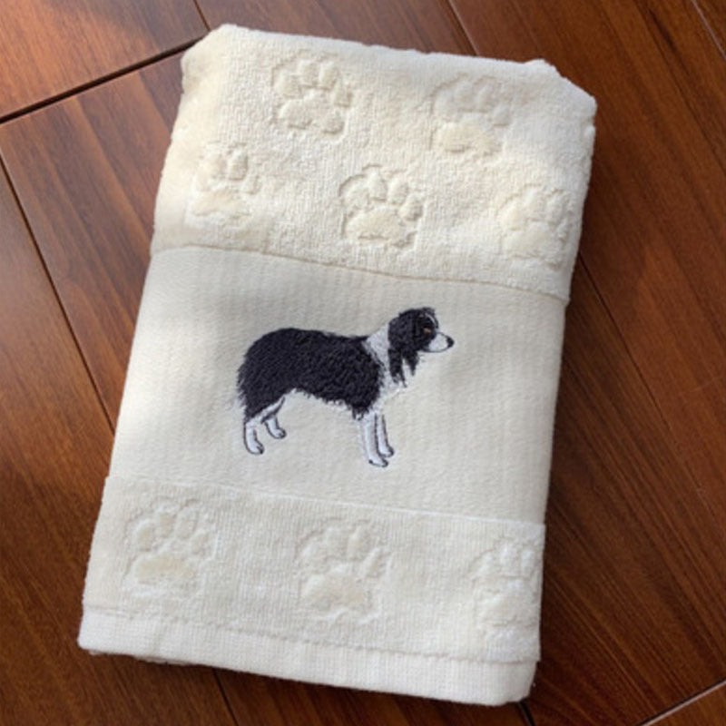 Embroidered Dog Hand Towels Gomaki Shop
