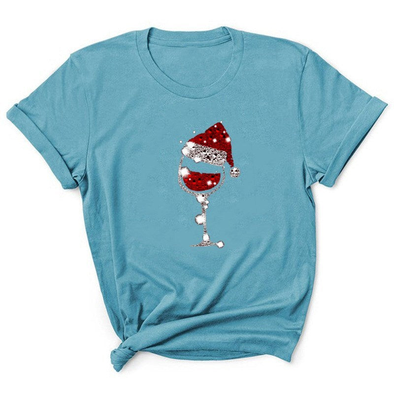 Christmas Wine Glass T Shirt Gomaki
